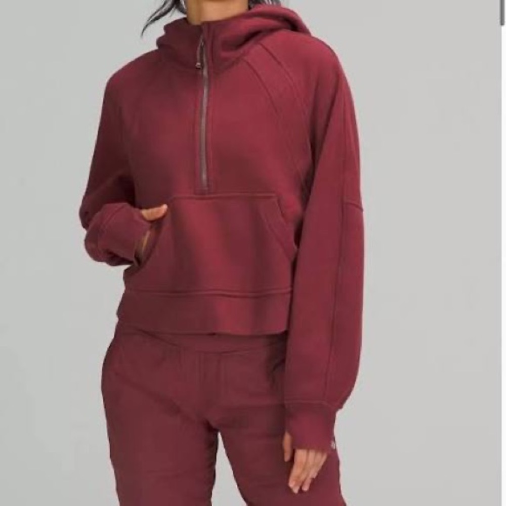 Lululemon Athletica Scuba Oversized Cropped 1/2 Zip Hoodie